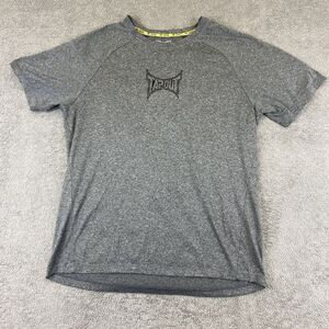 Tapout Shirt Mens Medium Gray Short Sleeve‎ Crew Neck T Shirt Activewear Workout